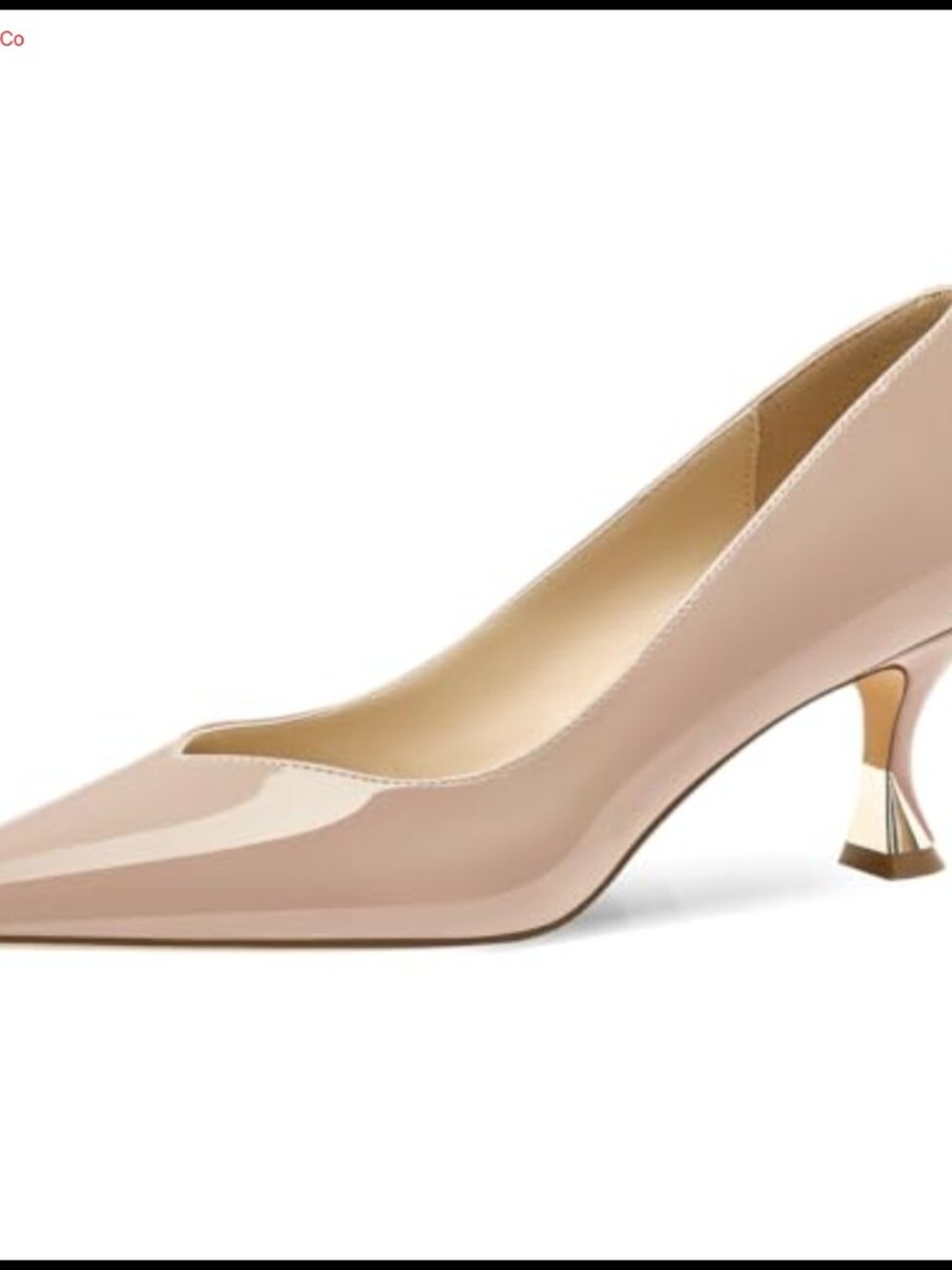 Women's Low Kitten Heel Patent Pumps Pointed Closed Toe Office Wedding